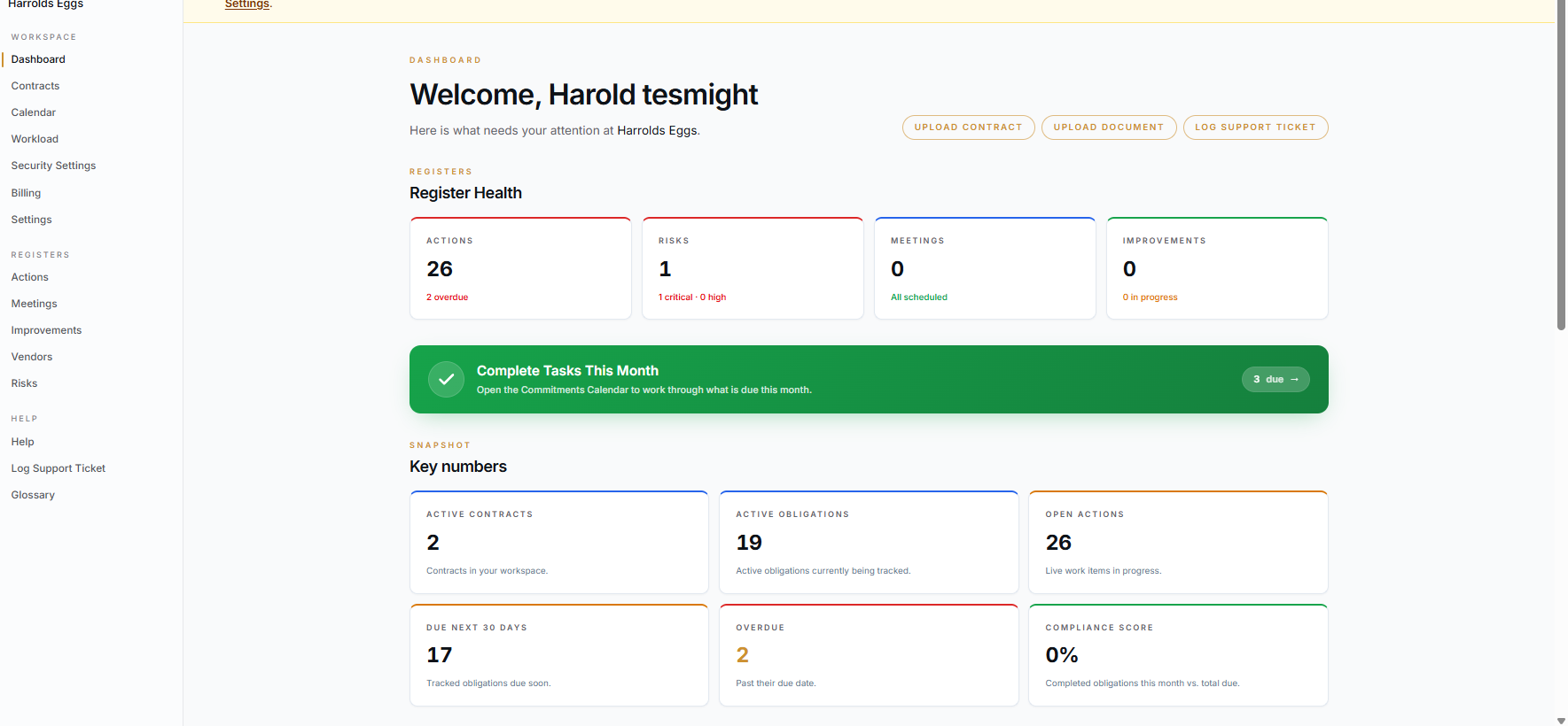 Dashboard screenshot